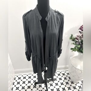 Knox Rose. Size M. Color is grey blue. Cinched waist. Drapes nicely in front.